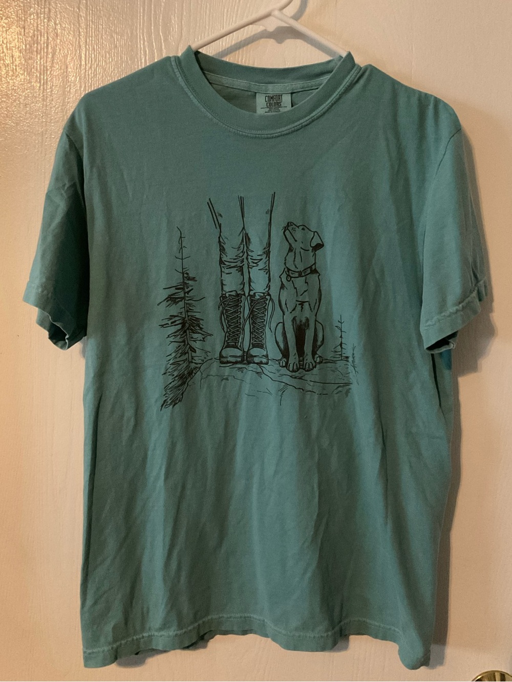BeCause Dog Hiking Unisex Comfort Colors Garment-Dyed Heavyweight T-shirt Teal